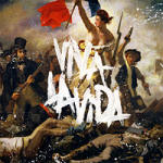 Coldplayn "Viva La Vida" -albumin etukansi. Siinä näkyy ranskalaisen vallankumouksellisen maalauksen mukaelma. Taideteoksen päälle on maalattu valkoisin paksuin kirjaimin albumin nimi keskellä kuvaa.