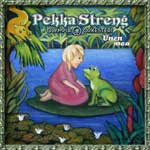 Pekka Strengin kokoelma-albumin "Unen maa" etukannessa piirrettynä maisema järvestä, jonka päällä suurella lumpeenlehdellä punapukuinen pikkulapsi ja hänen vieressään oikealla vihreä sammakko. Kuvaa kehystää kasvit ja muut rehut.