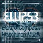 Ellipsen albumin "Elektro Computer Maschinen-Musik" etukannessa sinisävyinen kuva, jossa sydän taustalla ja sen päällä valkoisena hohtava Ellipsen logo, jonka alla suurin kirjaimin albumin nimi tummansinisellä värillä kirjoitettuna.