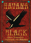 Havana Blackin kokoelman "Great Strenght, Leadership And Prestige" etukannessa punainen tausta ja siinä keltaisella värillä tekstiä. Tekstin seassa musta lintua muistuttava piirros. Kuvan laitoja koristaa sinisenväriset kanttinauhat.