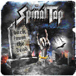 Puolikuvitteellisen Spinal Tapin kokoelma-albumin "Back from the Dead" etukannessa kuva hautakivestä, josta nousee pirunsarvimerkkiä näyttävä luurangon käsi. Kuvan yläosassa Spinal Tapin logo.