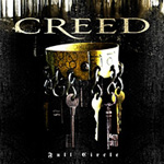 Creedin albumin "Full Circle" kannessa musta tausta ja sen keskellä jonkinlainen muki, jossa avaimia vieri vieressä. Kuvan yläosassa yhtyeen logo suurin kirjaimin. Kuvan alaosassa albumin nimi vaalealla värillä ja hävyttömän pienellä fontin koolla.