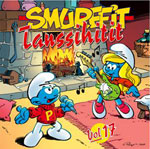 Smurffimusiikkia sisältävän "Smurffit Tanssihitit Vol. 17" -kokoelman etukannessa kaksi sinistä smurffia tanssii ja soittaa takkatulen edessä. Kuvan yläosassa lukee keltaisella värillä että Smurffit ja sen alla punaisella sana Tanssihitit.