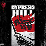 Cypress Hillin albumin "Rise Up" etukannessa laidoilta musta ja nuhjuinen, mutta keskellä valkoisella värillä punainen lippu, jossal ukee albumin nimi mustalla värillä. Kuvan yläosassa valkoisella lukee Cypress Hill.